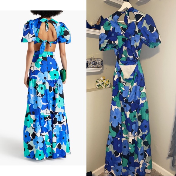 REBECCA VALLANCE
Puglia cutout floral-print slub woven maxi dress - Picture 2 of 13